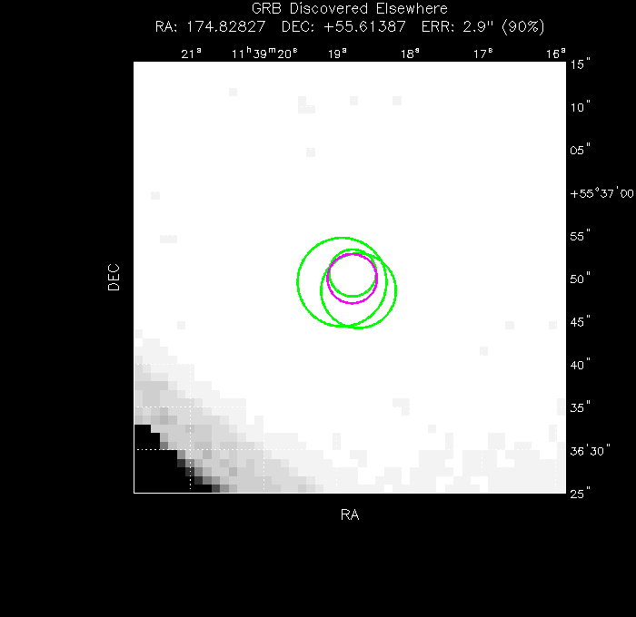 V-band image with the final position and all component positions