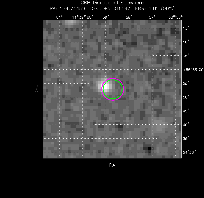 V-band image with the final position and all component positions