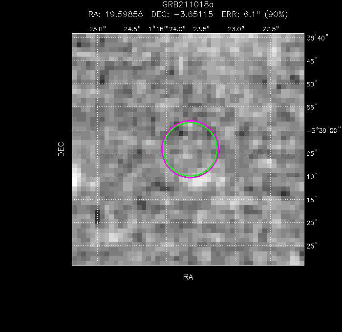 V-band image with the final position and all component positions