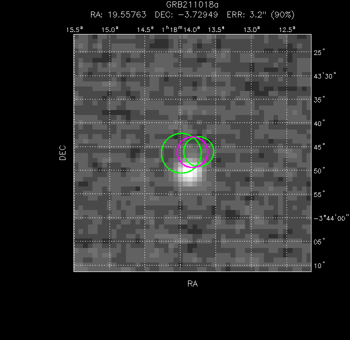 V-band image with the final position and all component positions