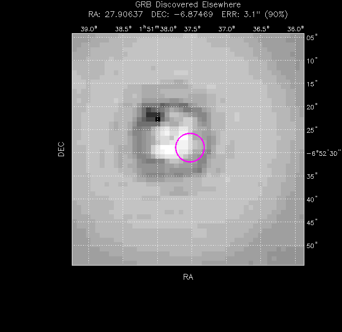 UVOT image with the final position