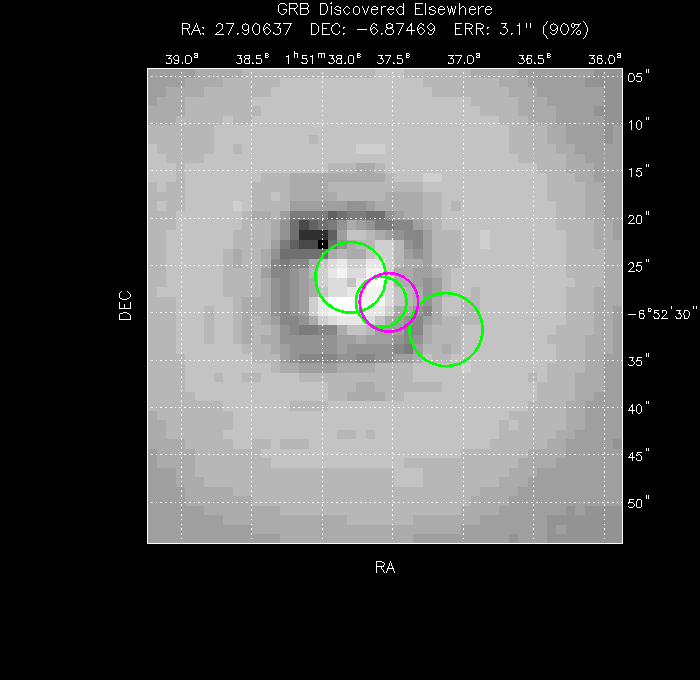 V-band image with the final position and all component positions