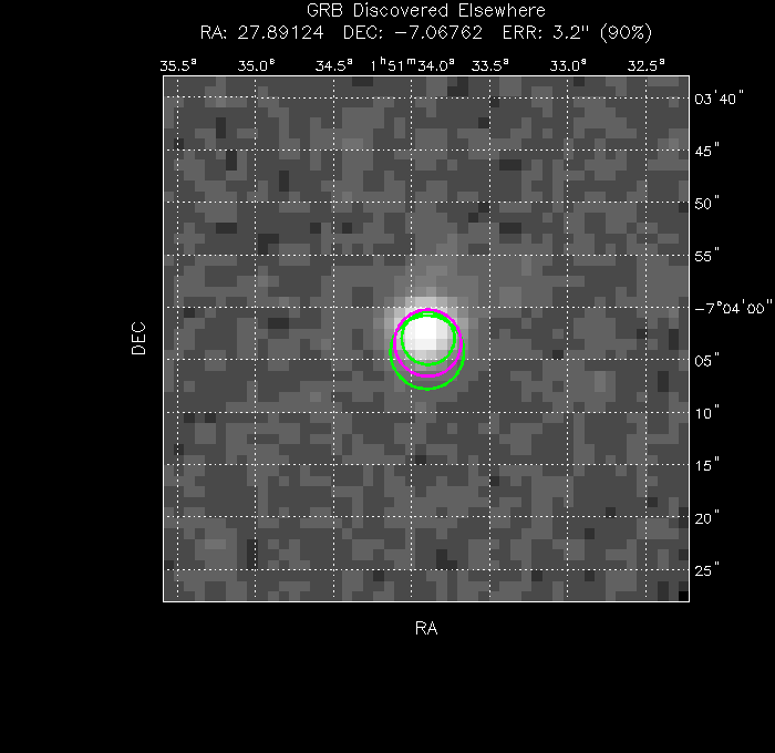 V-band image with the final position and all component positions