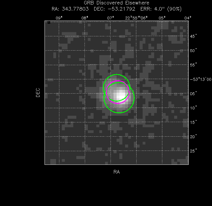 V-band image with the final position and all component positions