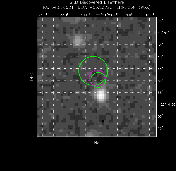 V-band image with the final position and all component positions