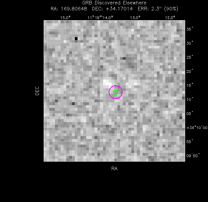 V-band image with the final position and all component positions