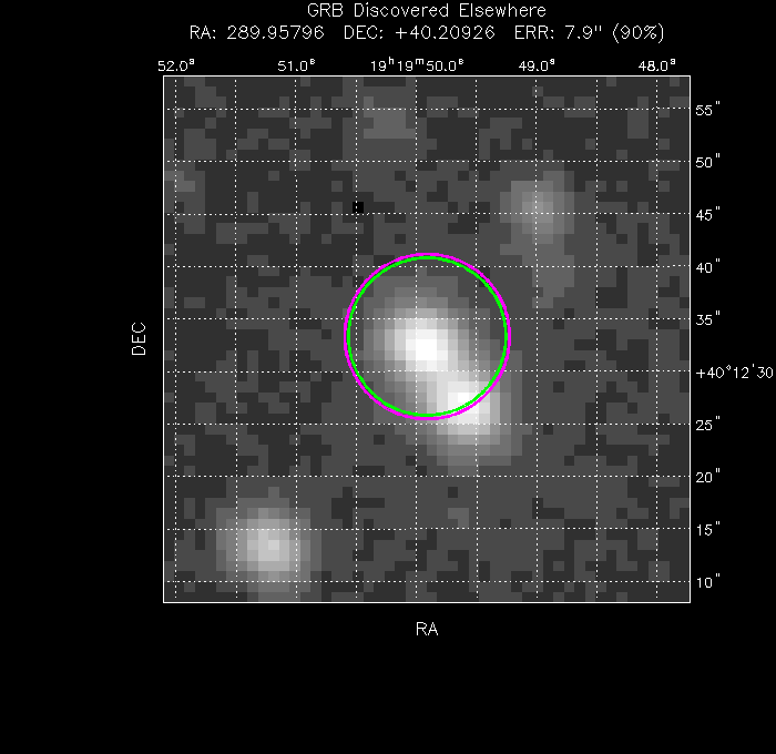 V-band image with the final position and all component positions
