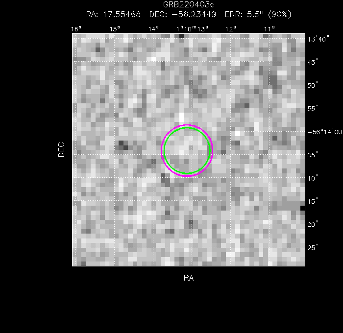 V-band image with the final position and all component positions