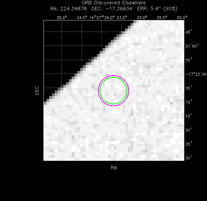 V-band image with the final position and all component positions