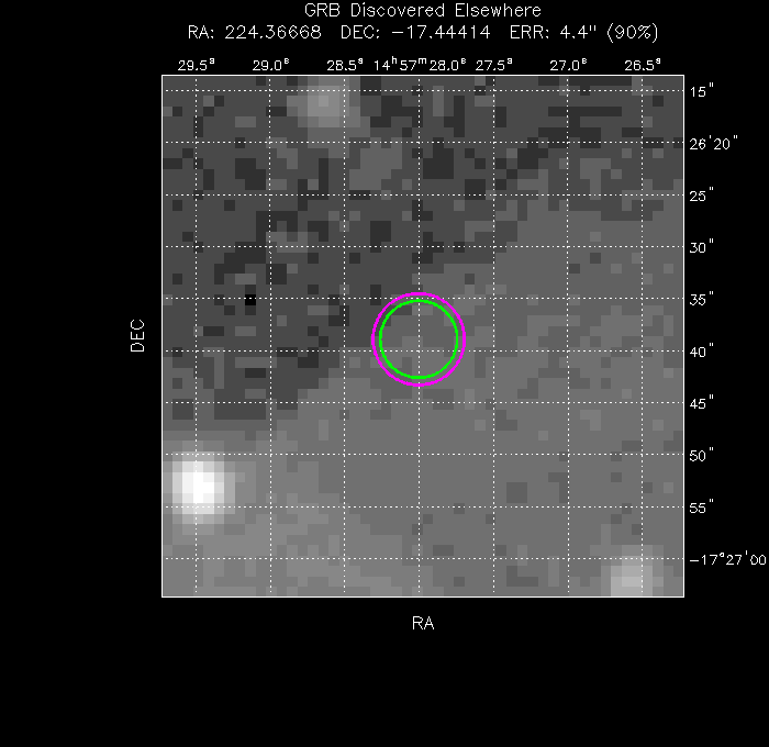 V-band image with the final position and all component positions