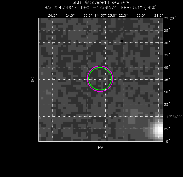 V-band image with the final position and all component positions