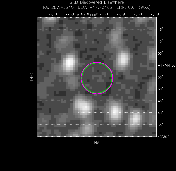 V-band image with the final position and all component positions