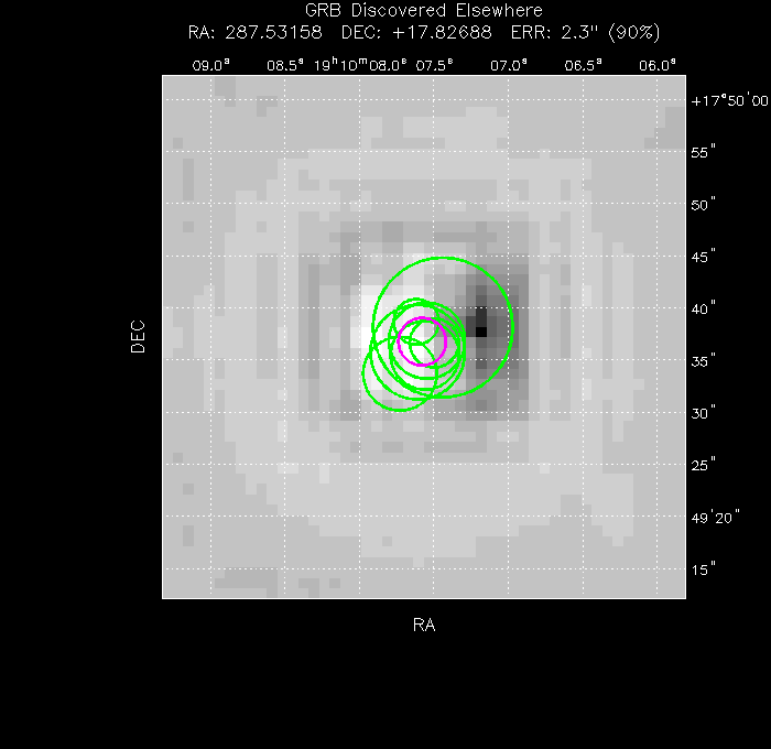 V-band image with the final position and all component positions