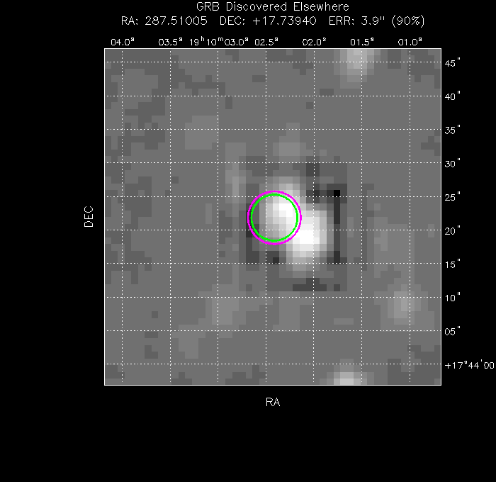 V-band image with the final position and all component positions