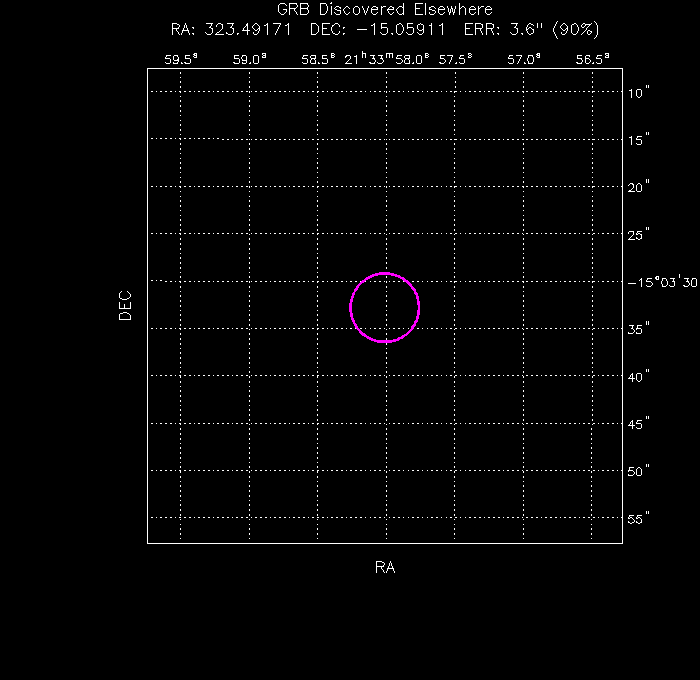 UVOT image with the final position