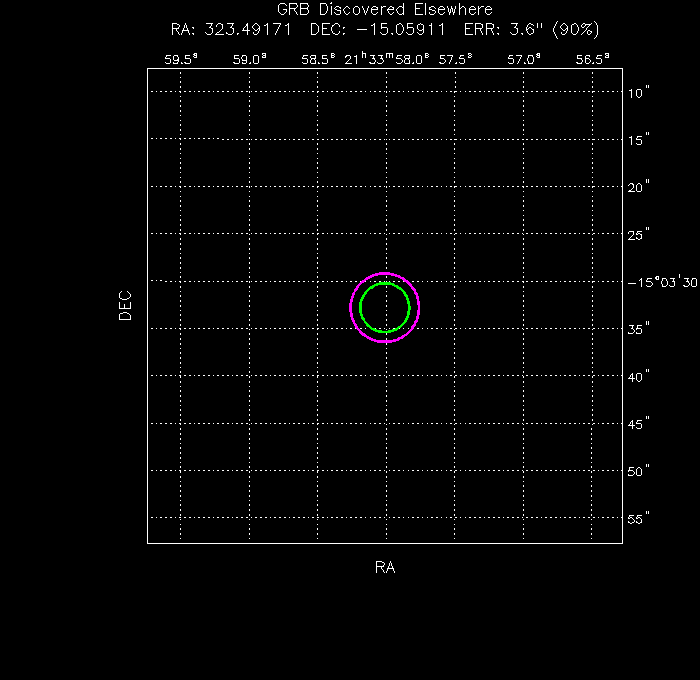 V-band image with the final position and all component positions