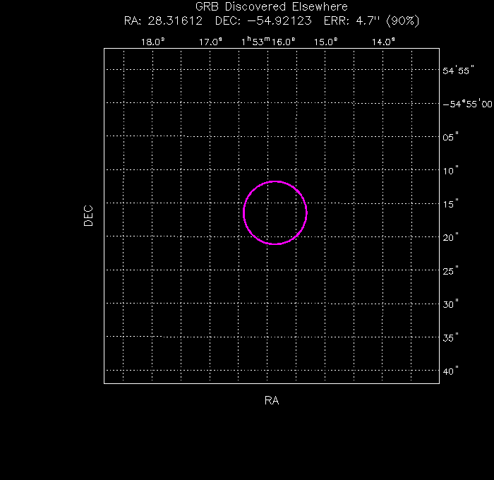 UVOT image with the final position