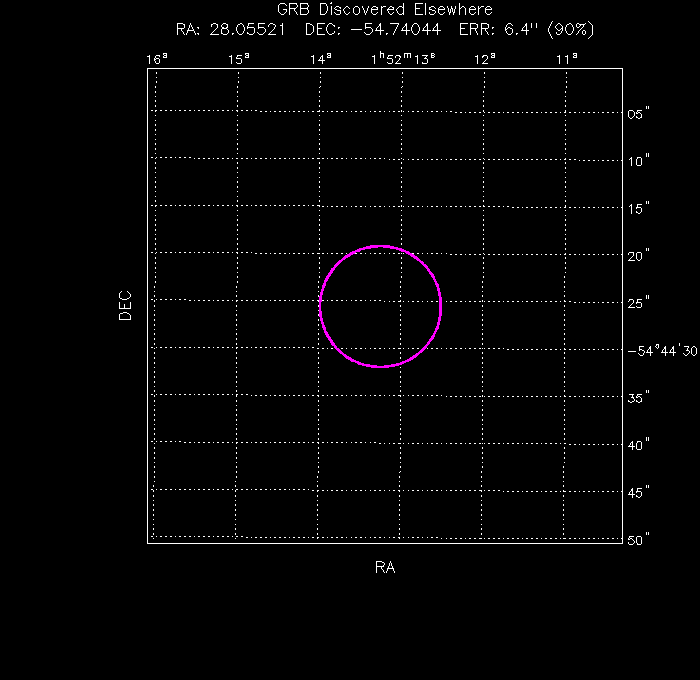 UVOT image with the final position