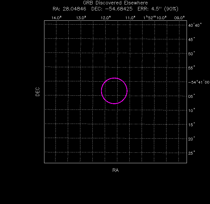 UVOT image with the final position