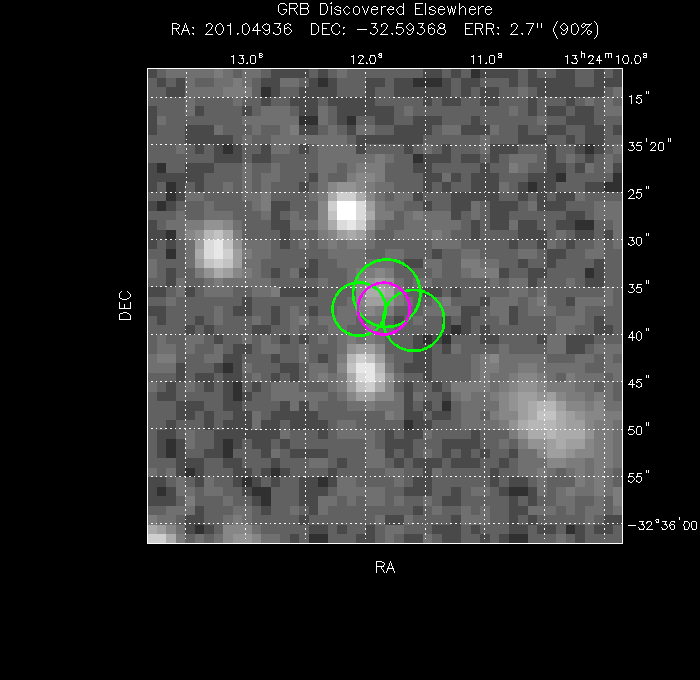 V-band image with the final position and all component positions