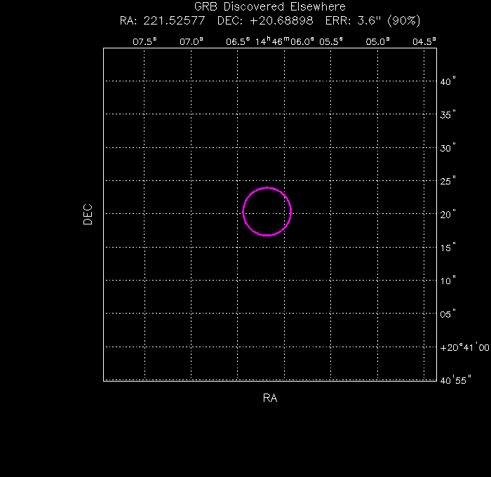 UVOT image with the final position