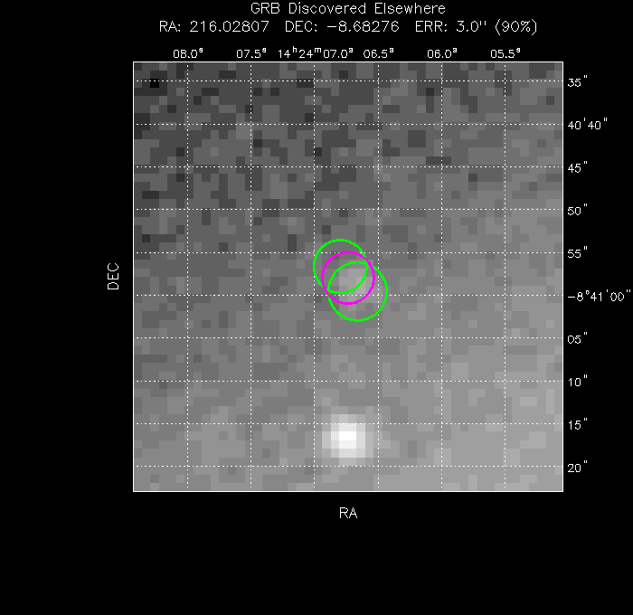 V-band image with the final position and all component positions