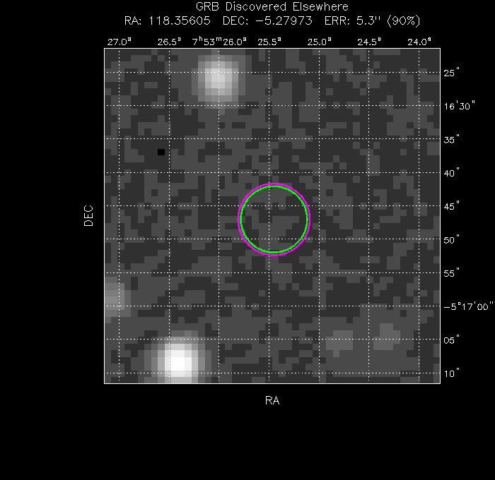 V-band image with the final position and all component positions