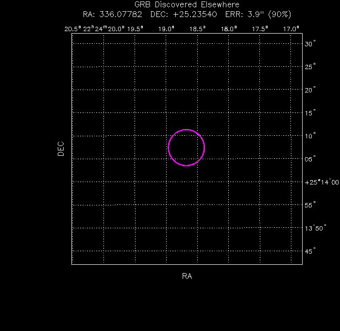 UVOT image with the final position