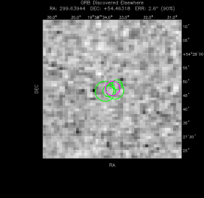 V-band image with the final position and all component positions