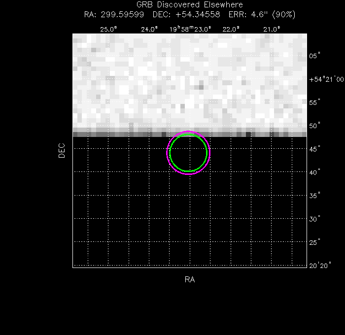 V-band image with the final position and all component positions