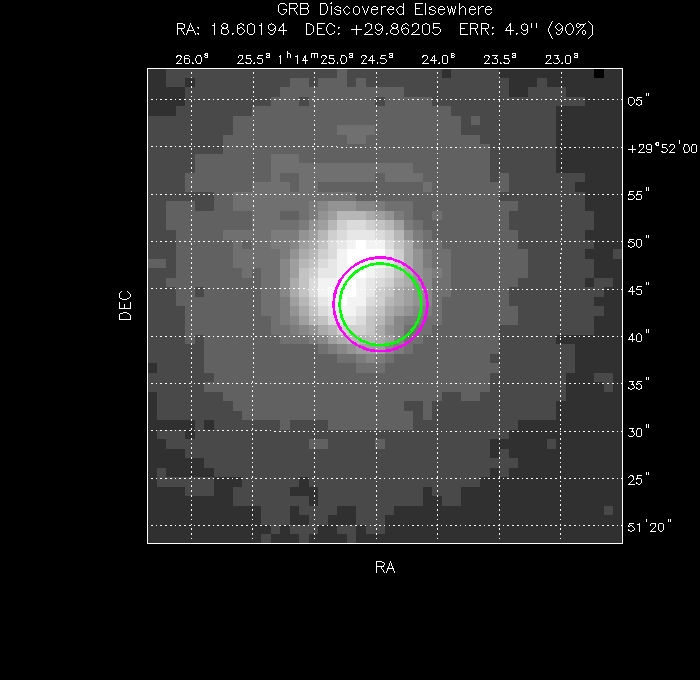 V-band image with the final position and all component positions