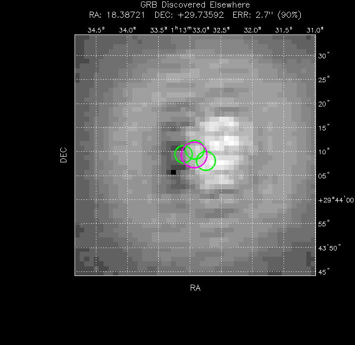 V-band image with the final position and all component positions