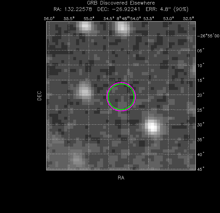 V-band image with the final position and all component positions