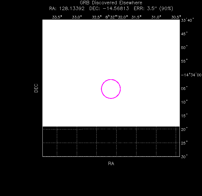UVOT image with the final position