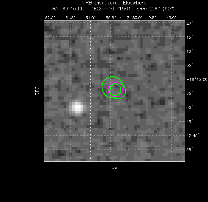 V-band image with the final position and all component positions