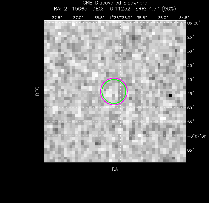 V-band image with the final position and all component positions