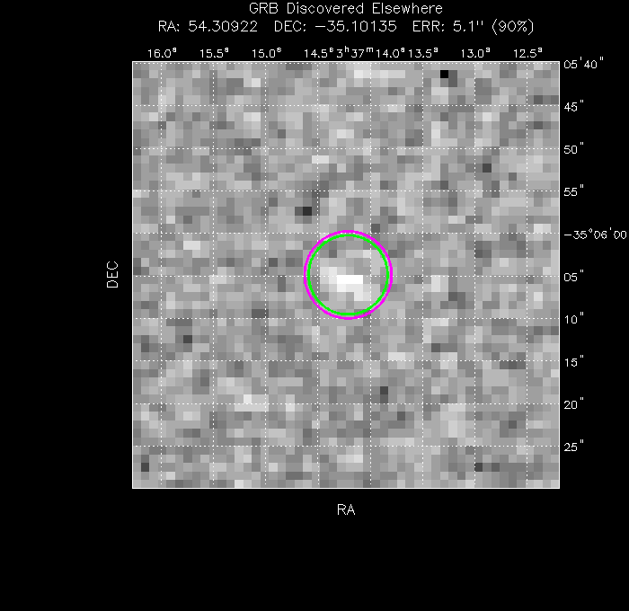 V-band image with the final position and all component positions