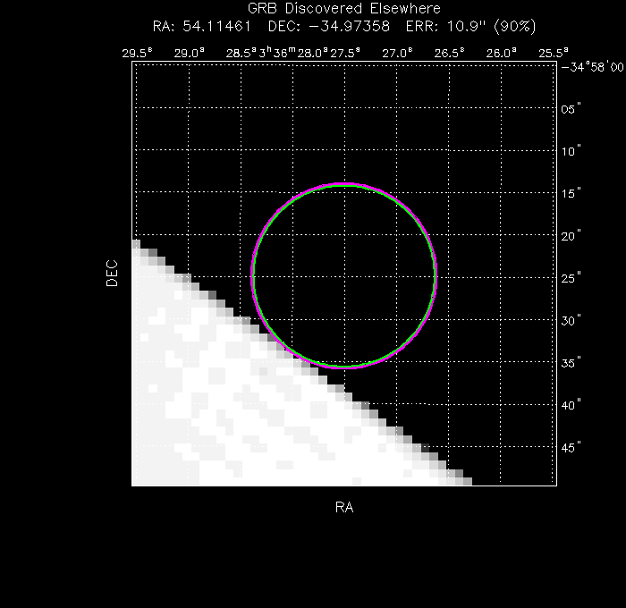 V-band image with the final position and all component positions