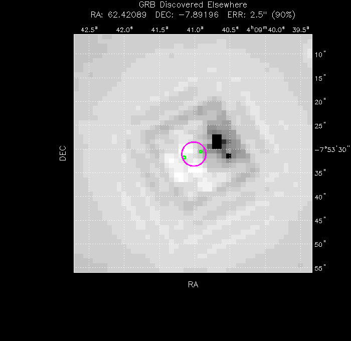 V-band image with the final position and all component positions