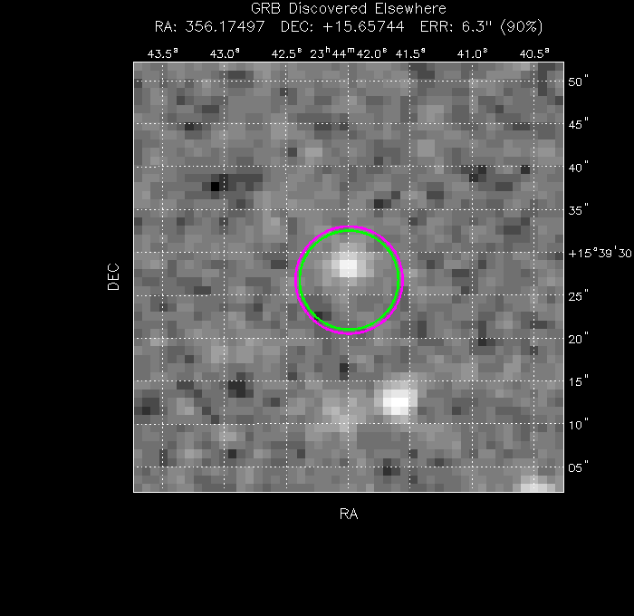 V-band image with the final position and all component positions
