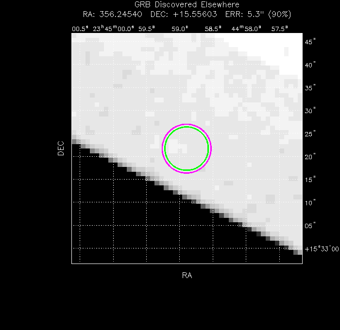V-band image with the final position and all component positions