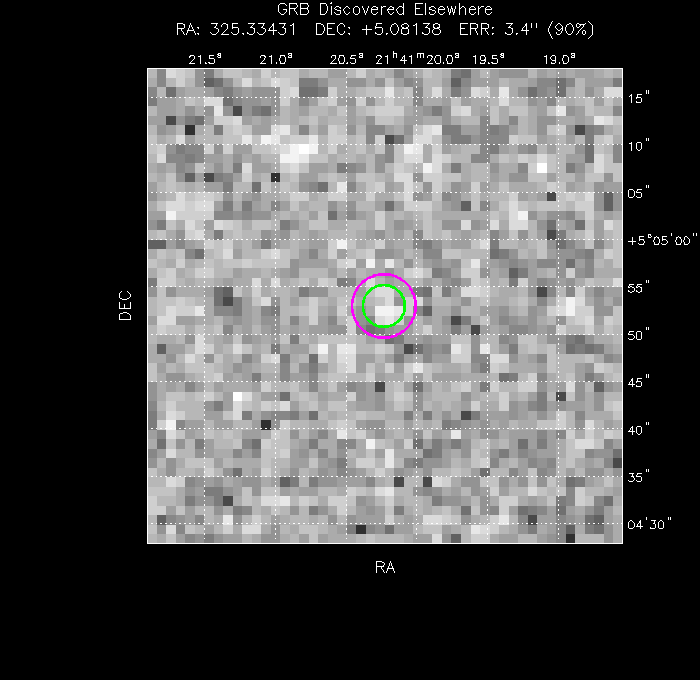 V-band image with the final position and all component positions