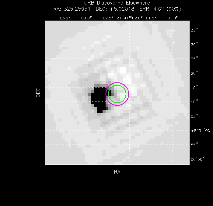 V-band image with the final position and all component positions