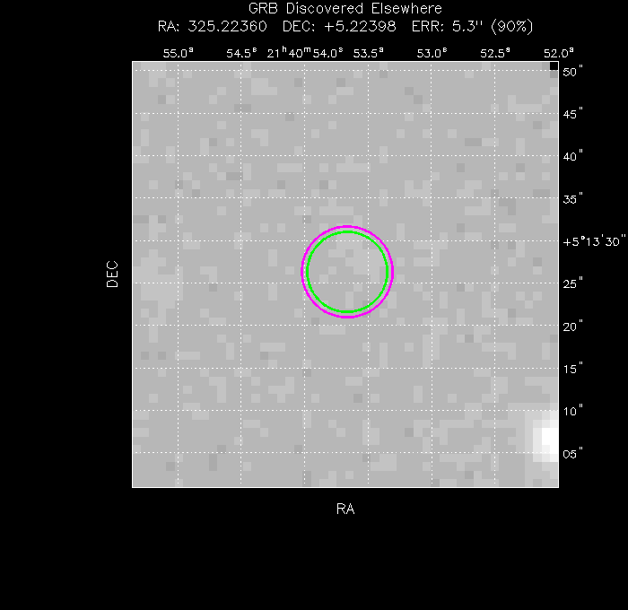 V-band image with the final position and all component positions