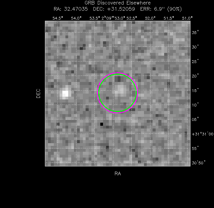V-band image with the final position and all component positions