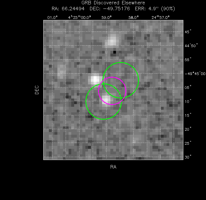 V-band image with the final position and all component positions