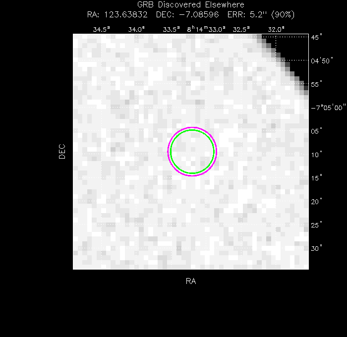 V-band image with the final position and all component positions
