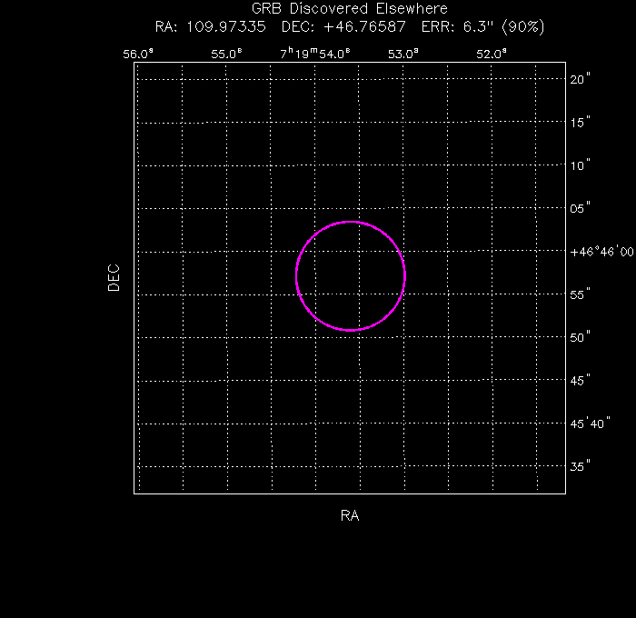 UVOT image with the final position