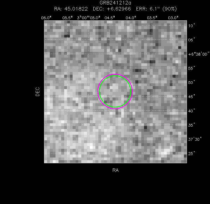 V-band image with the final position and all component positions
