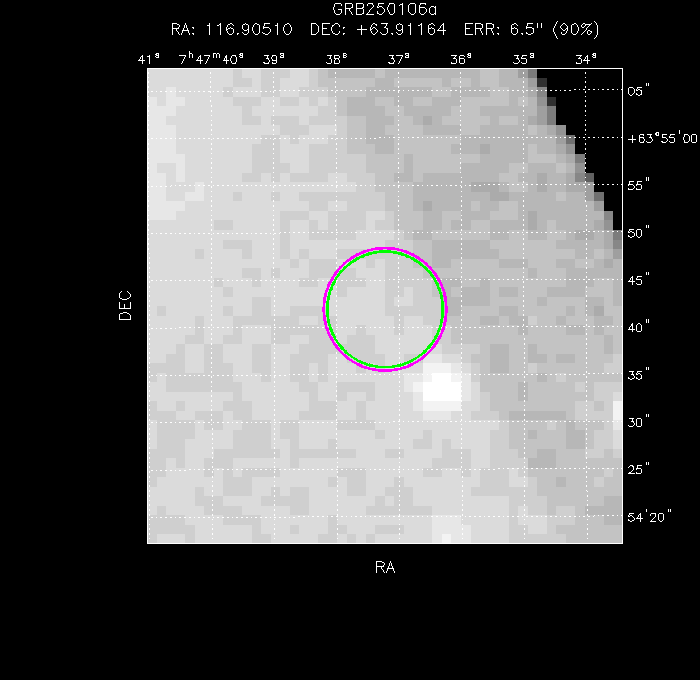 V-band image with the final position and all component positions